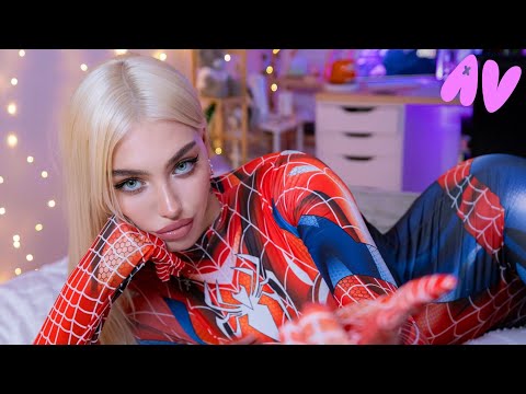 ASMR spidergirl licks your ears