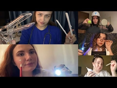 Асмр Большой медицинский осмотр на 1 час👩‍⚕️ Гинеколог, Лор, СДВГолог, Окулист, Терапевт 🩺