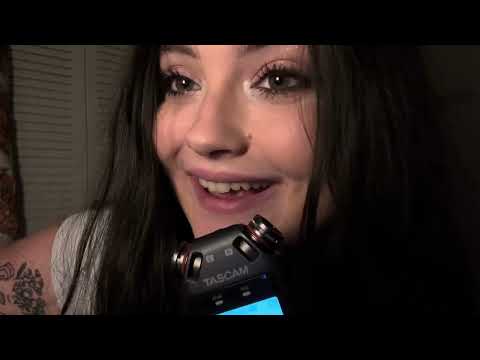 tascam ASMR for tingle immunity (trigger words, mouth sounds, hand movements, ear touching)