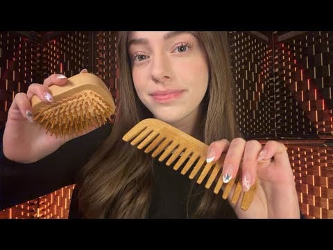 Relaxing Hair Brushing & Scalp Massage For Deep Sleep 😴