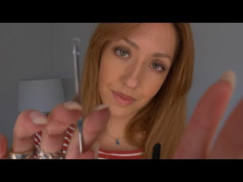 ASMR Skincare RP - Eyebrow shaping, derma planing, red light therapy, extractions, serums