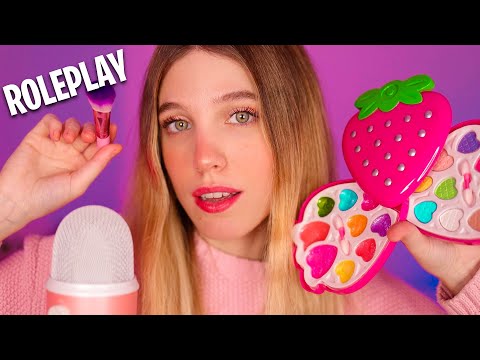 ASMR TE MAQUILLO con MAQUILLAJE de JUGUETE 💄 ROLEPLAY EN ESPAÑOL MUY RELAJANTE y TE CALMO | Laia Oli