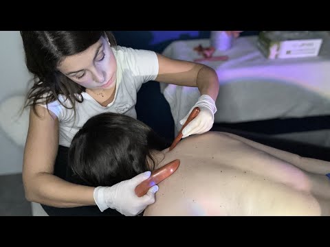 ASMR Sensory, Pressure Therapy, Cranial Nerve & HINTS Exam| Neck, Shoulders, Back Adjustment Massage