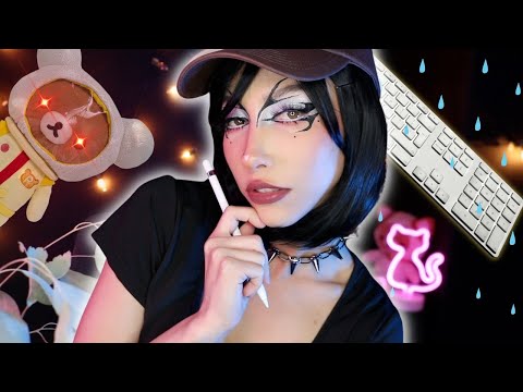 ASMR Stranger Asks you Personal Questions (Soft Spoken + Rain Sounds + Keyboard Typing)