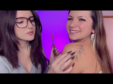 ASMR TATTOO UPDATE - Tracing, Show and Tell ft. @edafoxxASMR