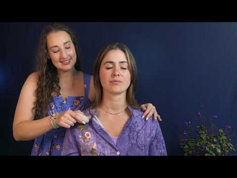 back & shoulder massage with stones🪻soft spoken asmr on a real person 