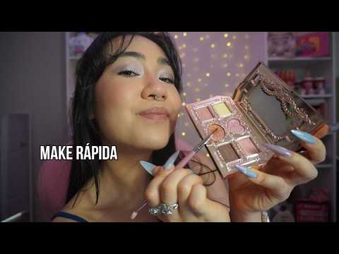 ASMR Rápido | Fazendo Sua Maquiagem (pincel na tela, sons de boca, tuc tuc, tapping)
