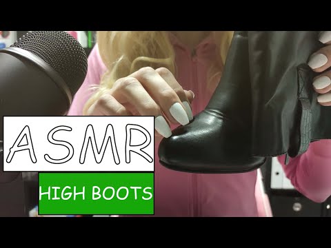 ASMR HIGH BOOTS Scratching & Tapping | LEATHER SOUNDS |