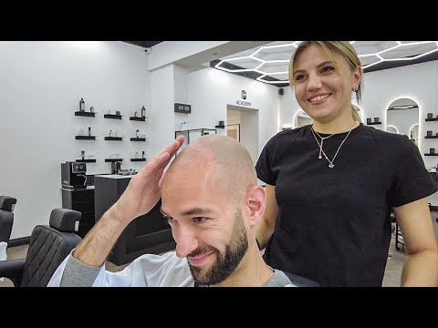 Wet Head Shave PERFECTION by Ukrainian barber in Krakow (ASMR) 🇵🇱