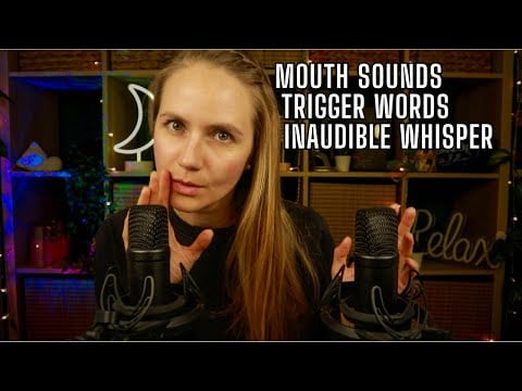 Ear to Ear ASMR 😲 Close Up Inaudible Whisper, Trigger Words, & Mouth Sounds 