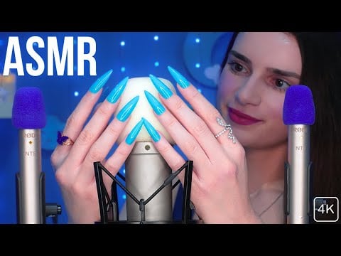 ASMR INSANE 3 MICS 🔥 Mic Scratching - Brain Scratching ⚠️ INSTANT SLEEP ⚠️ Long Nails 😴 No Talking