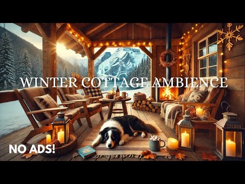 COZY WINTER COTTAGE AMBIENCE | Ambience Fire Crackling  for  Studying & Working