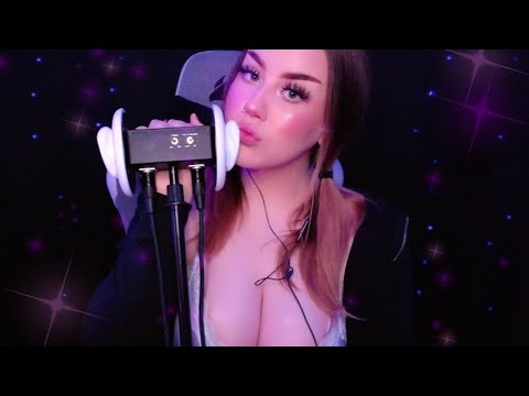 ASMR Kissing Your Ears w\ Deep Breathing and Repetitive Words