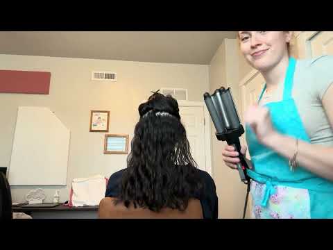 ASMR Hair Play - crimping and no talking