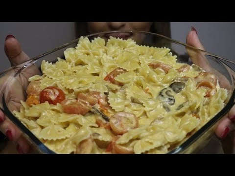 ASMR CREAMY FARFALLE ALFREDO PASTA / BUTTERFLY PASTA / no talking / CREMA ASMR #asmr #mukbang #pasta