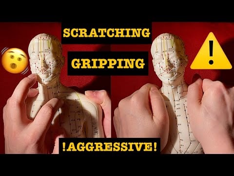 ASMR|⚠️FAST AGGRESSIVE SCRATCHING AND GRIPPING MASSAGE ON MY ACUPUNCTURE DOLL! SOFT SPOKEN-FULL BODY