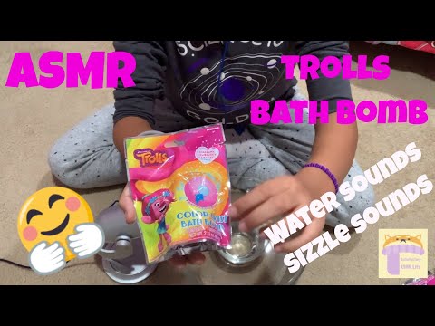 Satisfying ASMR Trolls bath bomb | Bath Bomb Sizzles sounds