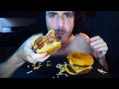 Trying IMPOSSIBLE BURGERS  ! Realistic Fake Meat ! (ASMR) 자막 字幕  ਉਪਸਿਰਲੇਖ | Nomnomsammieboy