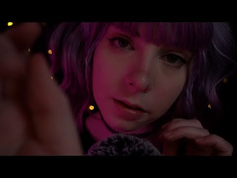 ASMR | Cozy Close Up Personal Attention, Mouth Sounds & Breathing - Fluffy Mic, Scratching, Visual