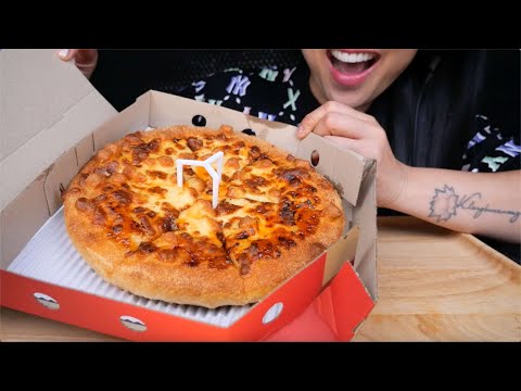 PIZZA HUT (ASMR EATING SOUNDS) LIGHT WHISPERS | SAS-ASMR