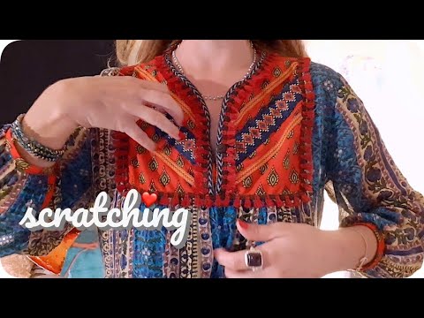 ASMR shirt scratching, fabric sounds, long sleeves & jewels sounds 💎LOFI quiet 😴