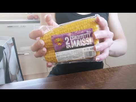 ASMR Suomi - ruokaostosten esittely, muoviääniä 😍