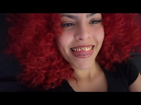 ASMR grillz tapping mouthsounds & inaudible whisper 
