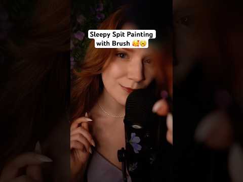 Spit painting ASMR 🥱 Face brushing 😴Clicky mouth sounds 💛