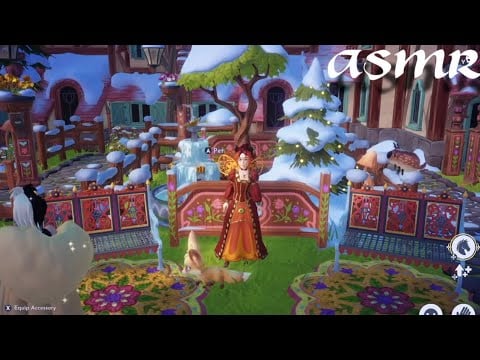 ASMR || Disney Dreamlight Valley - Wishblossom Ranch Tour (Snowy Village, FULLY Decorated!) 🎄❅