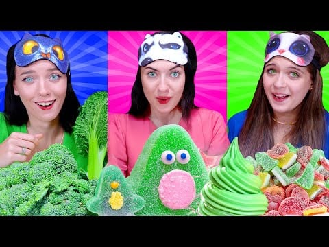 ASMR All Green Food Challenge: A Sweet Adventure You Can’t Miss Best Compilation! 🍏🍬