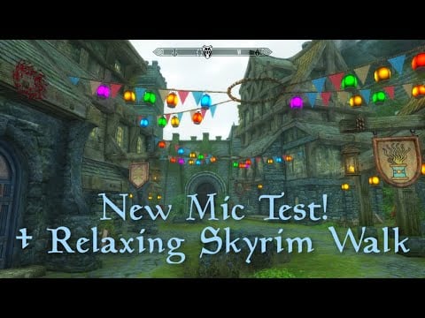 ASMR | NEW MIC! Walking around Skyrim | Music & Ambience | Blue Yeti X