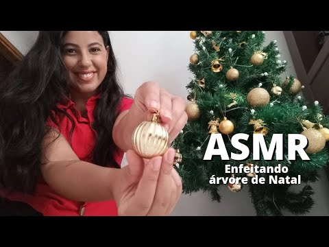 ASMR enfeitando ÁRVORE de NATAL 🌲 NO TALKING, TAPPING