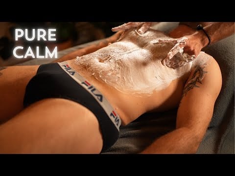 Instant Relaxation Shaving Cream Massage ASMR On Hairy Body