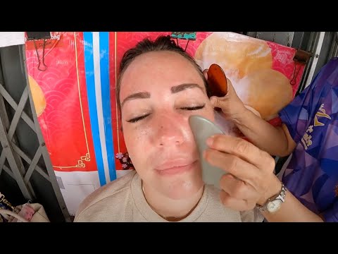 Masaje callejero con Gua Sha en rostro y cuerpo para aliviar tensiones 💆🏼‍♀️  *TUTORIAL*