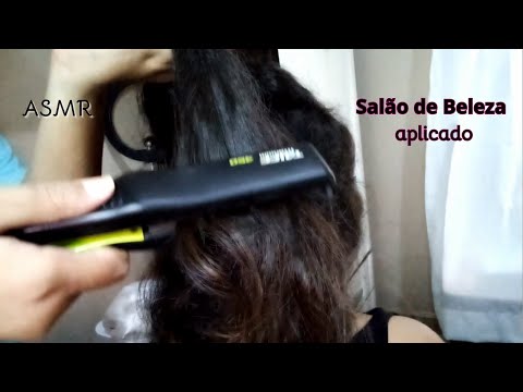 ASMR Salão de Beleza aplicado: Cliente veio fazer chapinha ✨🎀