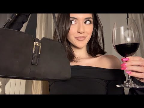 ASMR What’s in my going out bag 🍷👜
