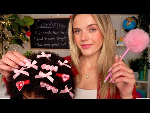 ASMR Playing With Your 4C Hair In The Back Of Class 🎀✏️💗 (valentines edition)