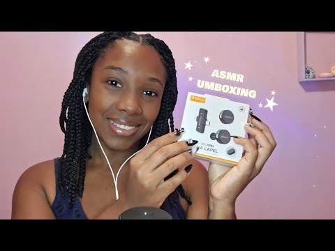 ASMR UNBOXING DO MEU NOVO MICROFONE / A GOLD - PRÓ 🎤  ( asmr de teste ) 