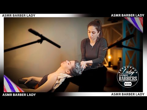 💈 ASMR Hair Washing by Barber Lady Nisa