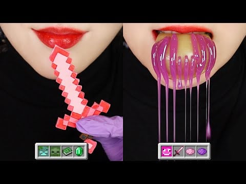MINECRAFT FOOD ASMR HOLEY WAX CANDY HONEY JELLY ASMR SUGAR FONDANT EATING SOUND ASMR ⚔️