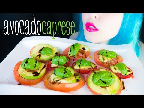 ASMR: Crunchy Avocado Caprese Salad | Italian Starter ~ Relaxing Eating Sounds [No Talking|V] 😻