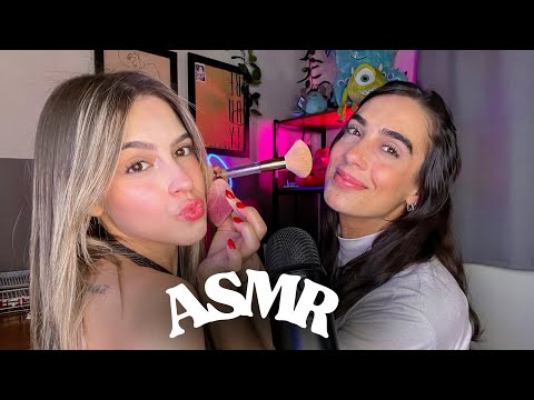 ASMR ME MAQUIANDO COM A MINHA PRIMA - parte 2