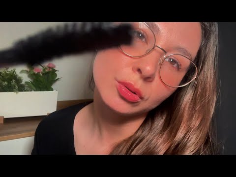 asmr doing you makeup, personal attention after a long week