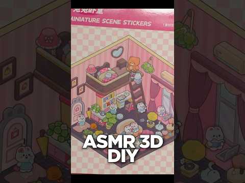 ASMR 3D? DIY miniature sticker scene rabbit bedroom #asmr #shorts #asmrsounds #diy
