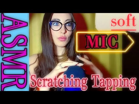 ASMR brain massage: soft/slow microphone scratching and tapping, no talking for relax and tingles