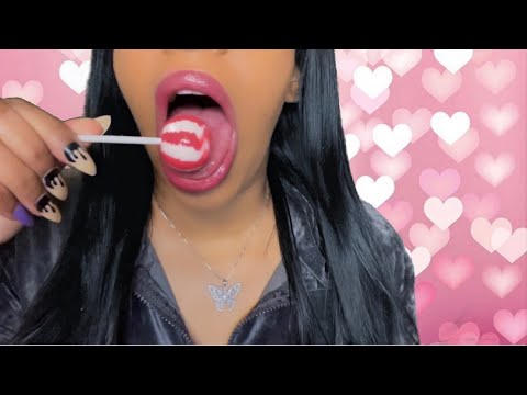 ASMR| SUCKING ON A PINK LOLLIPOP 🍭 #asmrtingles