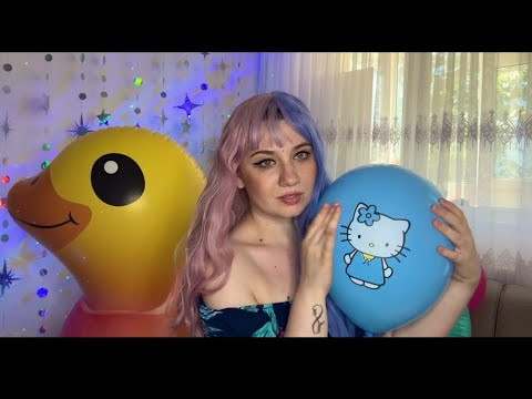 ASMR | Inflatables + Balloons | Deflating a Giant Inflatable Duck and Balloon Popping