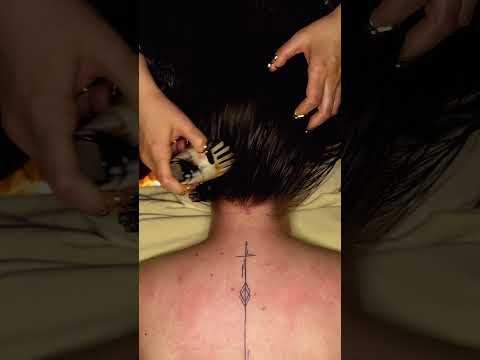 I think she was drooling 😴 #meditation #relax #asmrhair #massage