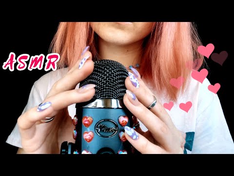 АСМР скретчинг и тапинг по микрофону 💅 ASMR tapping and scratching on mic