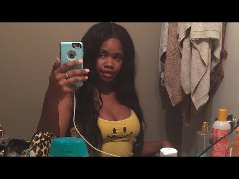 ASMR straightening my hair +gum